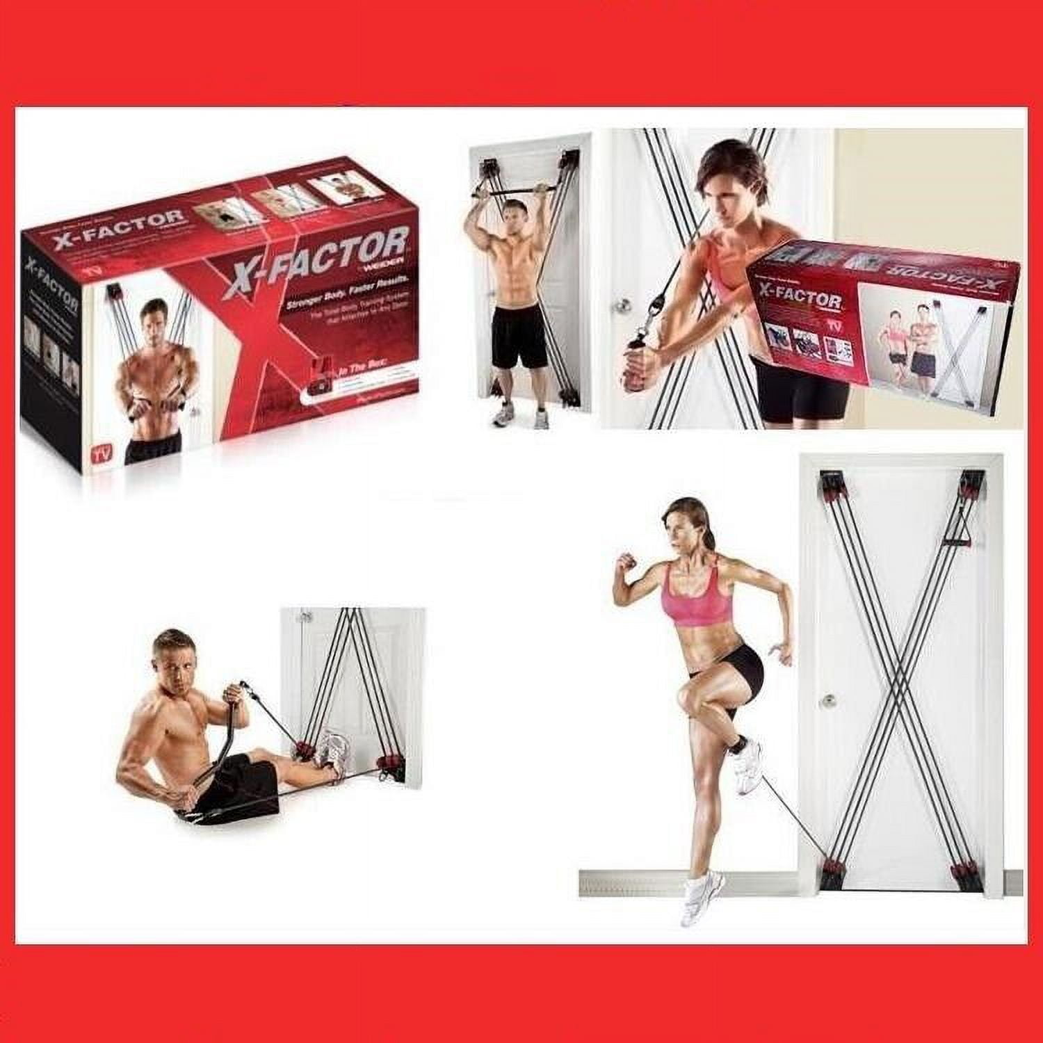 X-Factor TM Door Gym Full Body Total Workout System with Resistance Band Exercise - Innovative Home Fitness Solution for a New Level of Exercise Success