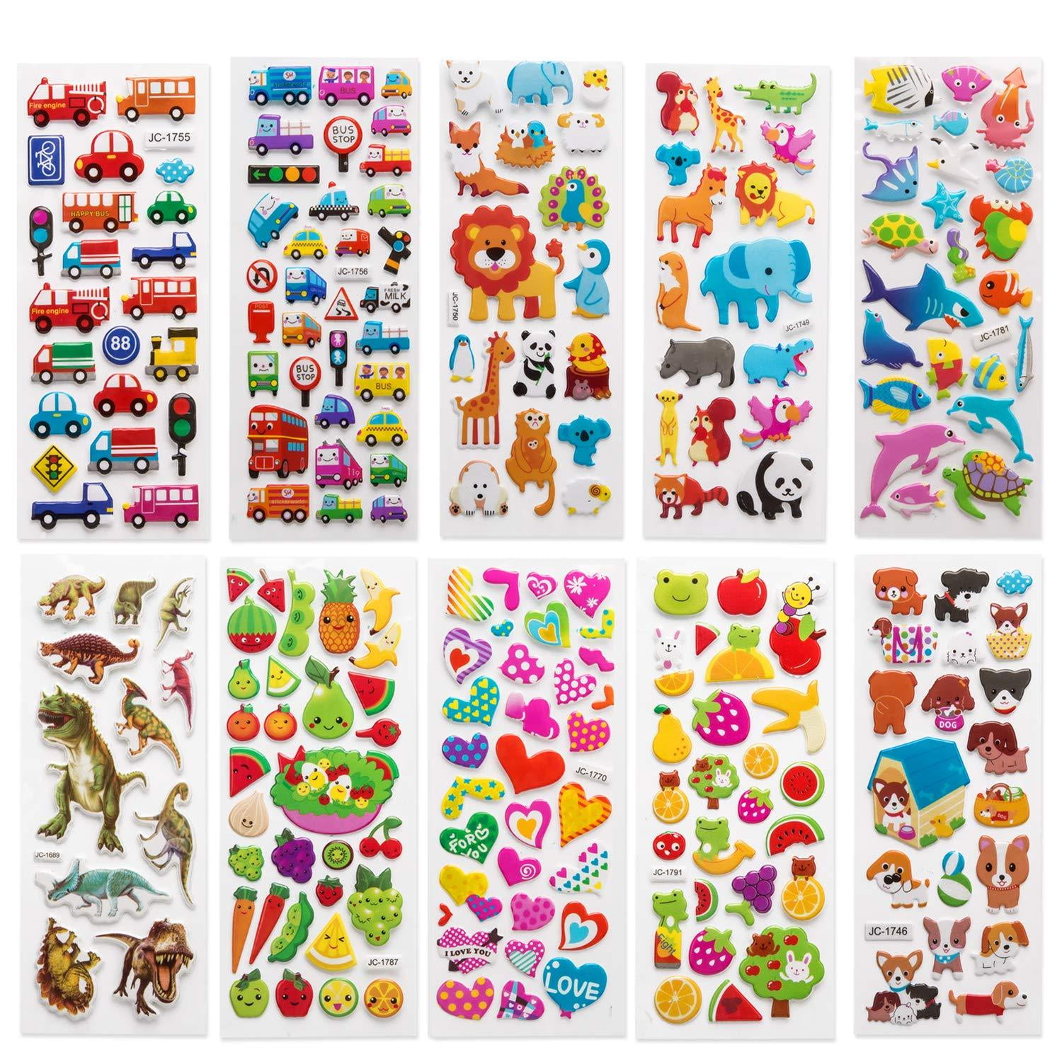 Geschwollen Stickers SAVITA 3D Aufkleber für Kinder & Kleinkinder 500 