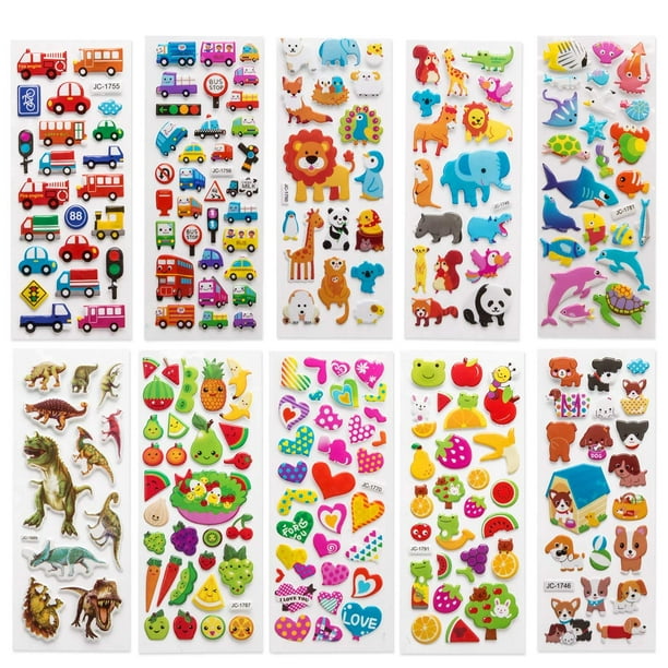 Stickers Puffy Mes jolies comptines - Tortues - 22 pcs - Stickers