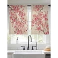 thumbnail image 2 of Peaches Branches Sheer Curtains 45 Inch Length 2 Panels Set Window Treatments, Farmhouse Spring Botanical Pink Flowers Rod Pocket Semi Curtains for Living Room/Bedroom/Kitchen Décor, 104"W x 45"L, 2 of 7