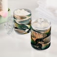 thumbnail image 5 of 2 Pack Beautiful Soft Lilies Flower Qtip Holder Dispenser Clear Plastic Storage Apothecary Jars for Cotton Swabs Balls Pads Floss, 5 of 7