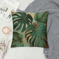 thumbnail image 2 of COMIO Teal Green Leaf Lumbar Pillow Covers Summer Tropical Monstera Leaves Plant Decorative Pillow Cases Botanical Throw Pillows Modern Home Decor For Sofa Couch Outdoor White, 2 of 5