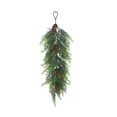 thumbnail image 2 of Clearance Under $3, Artificial Teardrop Swag Hanging Greenery Faux Pine and Cedar Accent with Cones for Front Door Mantel and Window Decor, 61cm(C), 2 of 5
