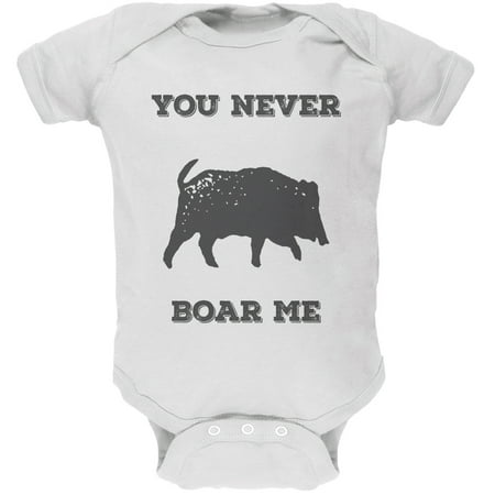 PAWS - You never Boar me White Soft Baby One Piece