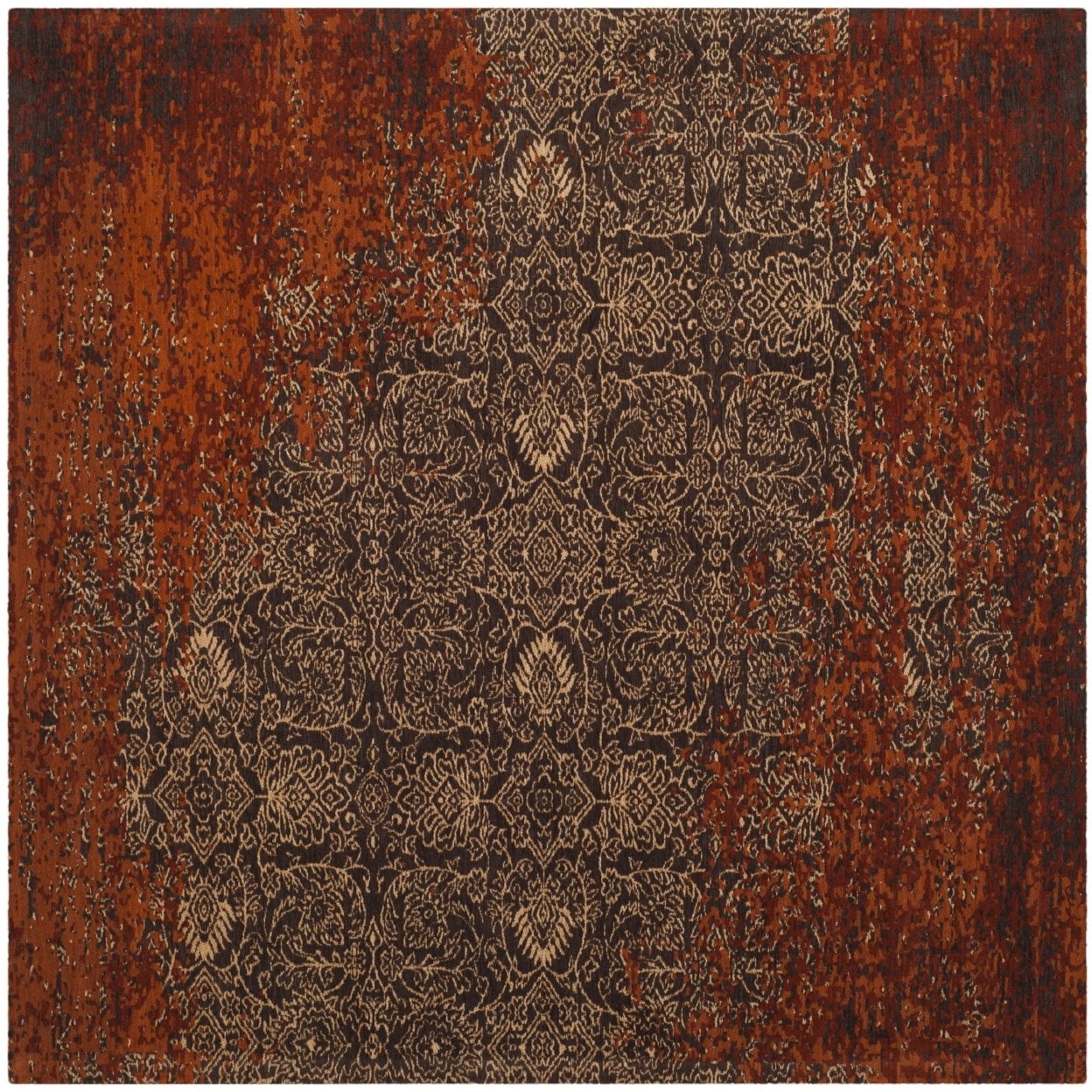 SAFAVIEH Classic Vintage Adelaide Abstract Area Rug, Rust/Brown, 6' x 6' Square