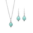 thumbnail image 2 of LYMAYTER Collier Rétro Boucles d'Oreilles 2 Pcs/ensemble Collier & Boucles d'Oreilles Style Ethnique - Faux Turquoise, Incrusté de Strass, Pendentif Collier & Crochet Boucles d'Oreilles, 2 of 7