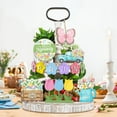 thumbnail image 5 of Dalrosia 12PCS Hello Spring Tiered Tray Decor Color Flower Wooden Centerpiece Signs Spring Wooden Sign Fresh Flower Truck Trays for Home Farmhouse Rustic Spring Decorations, 5 of 7