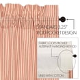 thumbnail image 2 of VHC Brands Sawyer Mill Ticking Striped Cotton Farmhouse Kitchen Curtains Rod Pocket Hanging Loops Swag Pair, Red, 2 of 5