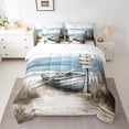 thumbnail image 2 of Erosebridal Sea Boat Bedding Sets Twin Size,Marine Beach Comforter Sets with Sheets,Ocean Theme Decoration,Reversible,Breathable,7pcs, 2 of 6