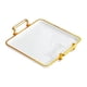 thumbnail image 4 of Bandeja rectangular con asas para servir comida, joyas y adornos para fiestas. Blanco, 4 of 9