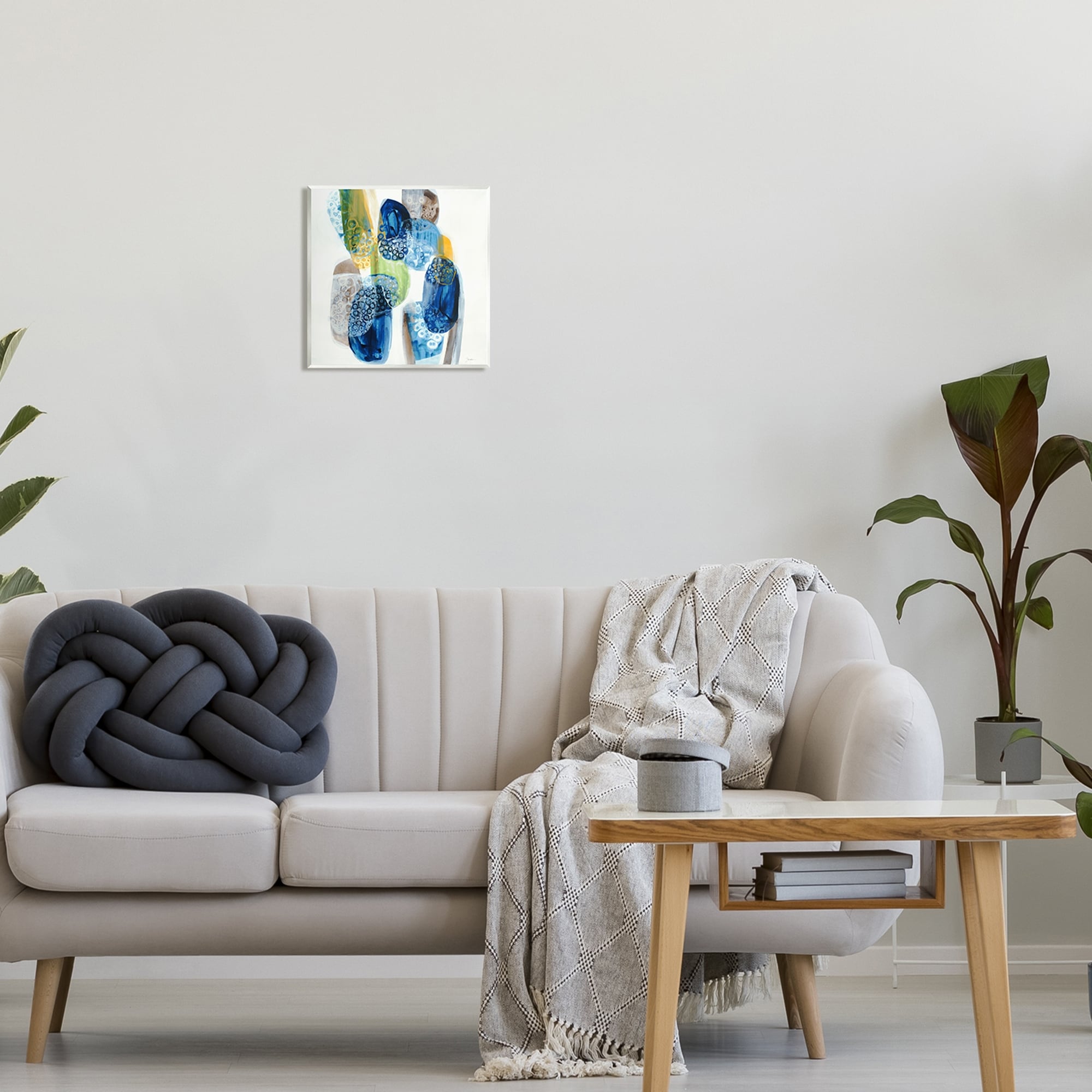 Stupell Industries Pebbled Circular Shapes Vivid Blue Modern Design Painting Unframed Art Print Wall Art, Design by Liz Jardine