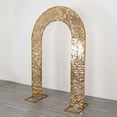 thumbnail image 4 of BalsaCircle 8 feet Gold Big Payette Sequin Double Sided Open Arch Fitted Backdrop Stand Cover Party Events Decorations, 4 of 8
