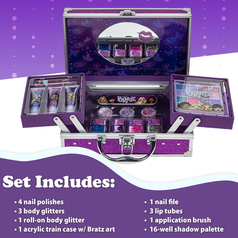 Bratz Townley Girl Train Case Cosmetic Makeup Set For Girls Ages 16 Multicolor