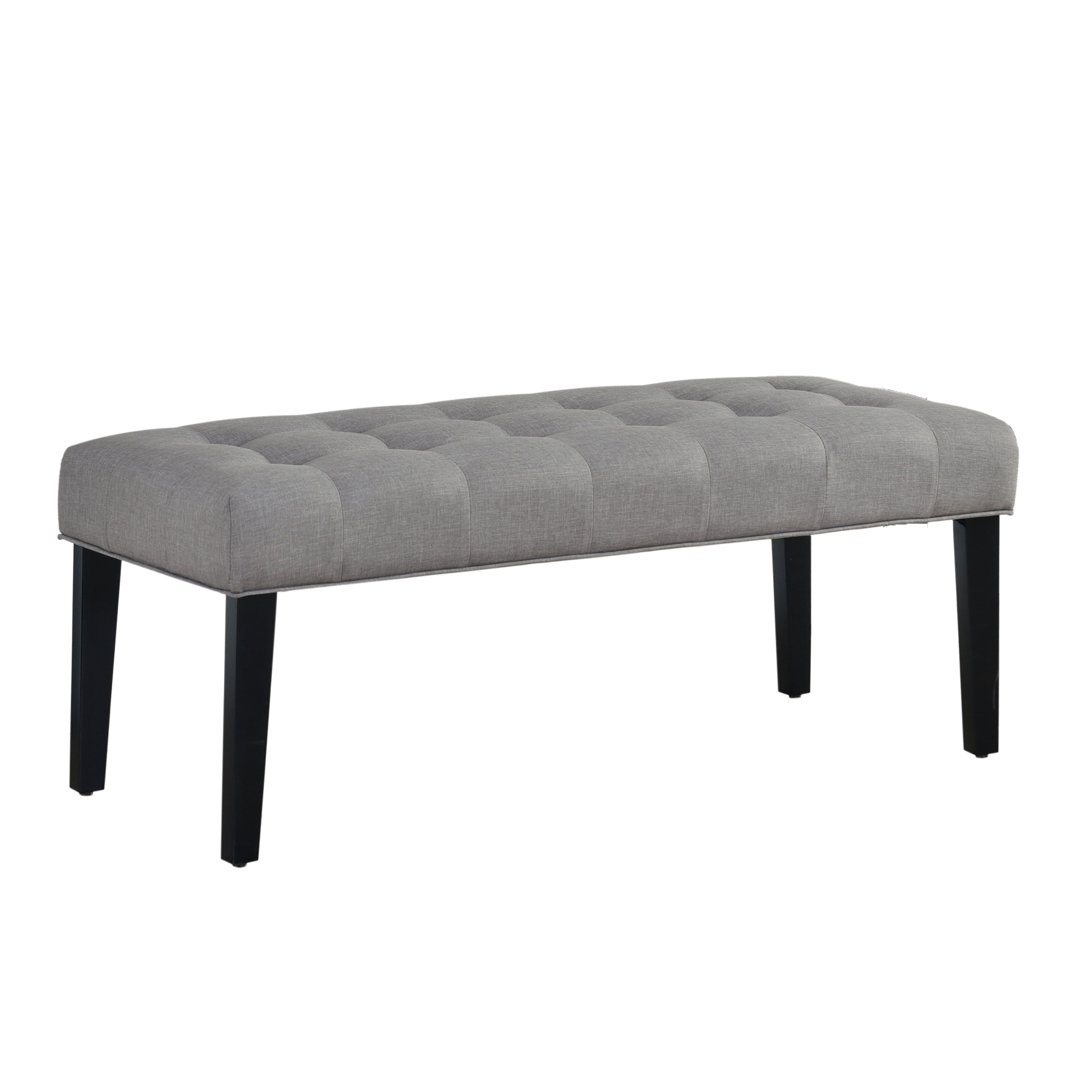 HomeFare Upholstered Queen Headboard and End of Bed Bench in Glacier Gray