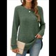 thumbnail image 1 of Suéteres de Moda para Mujer, Tops de Larga, Ropa de Otoño, Camisetas y Blusas de Moda. Verde S, 1 of 6