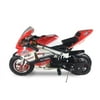 SYX MOTO Apex Gas Powered 49cc 2 Stroke Kids Pocket Bike, Pull Start, Black