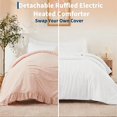 thumbnail image 6 of GARVEE Electric Blanket Queen Size,Heated Comforter Blanket,Ruffle Electric Quilt with Wireless LCD Controller,6 Heat Levels&1-10H Timer,ETL Certified,Pink, 6 of 10