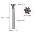 thumbnail image 2 of Uxcell 5mm Depth 20mm Cutting Dia 12mm Shank Carbide Tip 6 Flutes T-Slot Milling Cutter, 2 of 5