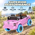thumbnail image 5 of Funcid 24V Ride on Toys, Licensed Ford Maverick Lariat 4WD Ride on Cars with Remote Control for Kids 3-5 Aged, Single Seater Electric Car Pickup Truck with Bluetooth, Music & Large Trunk, Pink, 5 of 8