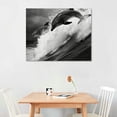 thumbnail image 3 of COMIO  Dolphin Wall Art Grey Blue Ocean Sea Animal Picture Bathroom Decor Marine Painting Prints on Canvas Framed Home Child Bedroom Bathroom Wall Decoration, 3 of 5