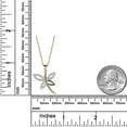 thumbnail image 2 of AVORA 10K Yellow Gold Simulated Diamond CZ Dragonfly Pendant Necklace with 18" Chain, 2 of 5