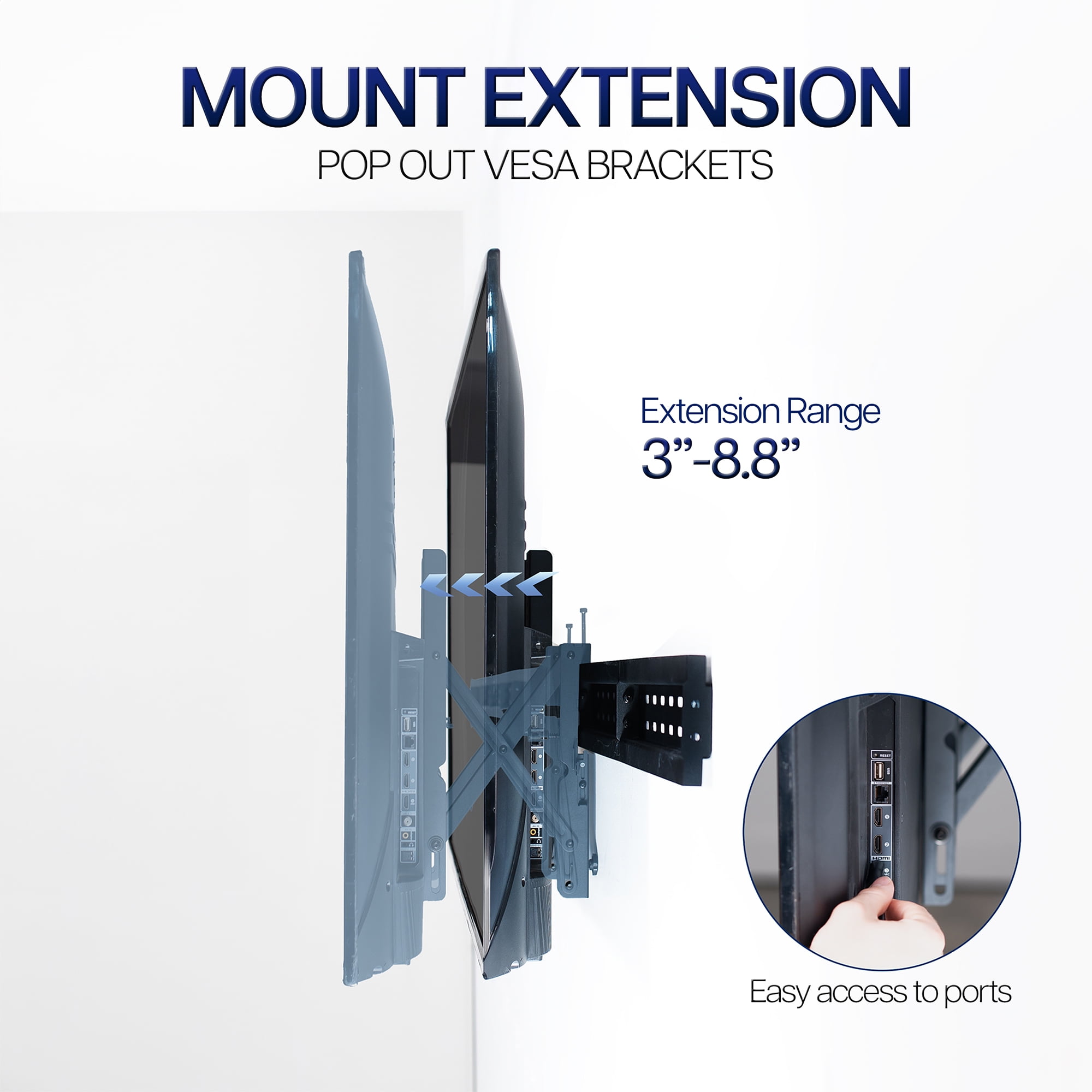 VIVO Pop-Out Video Wall Mounts, Fits 2 TV Screens 37 to 90 inches, 2 Mounts