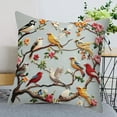 thumbnail image 4 of Virelaxpo Imitation Embroidery Birds and Flowers Print Pillow Case, Ultra Soft 17.7x17.7in Cushion Cover for Sofa and Bedroom Decor, 4 of 6