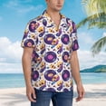 thumbnail image 3 of Sikiie record rock Skull star Print Men's Hawaiian Shirt, Summer Beach Button Pocket Short Sleeve T-Shirt,XX-Large, 3 of 7