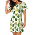 thumbnail image 2 of Pofeuu Avocado1 Print Women's Loose Fit Short Sleeve Nightgown, Comfortable Sleep Dress for Women, Casual Lounge Sleepwear, Soft Cotton Sleep Dress, 2 of 6