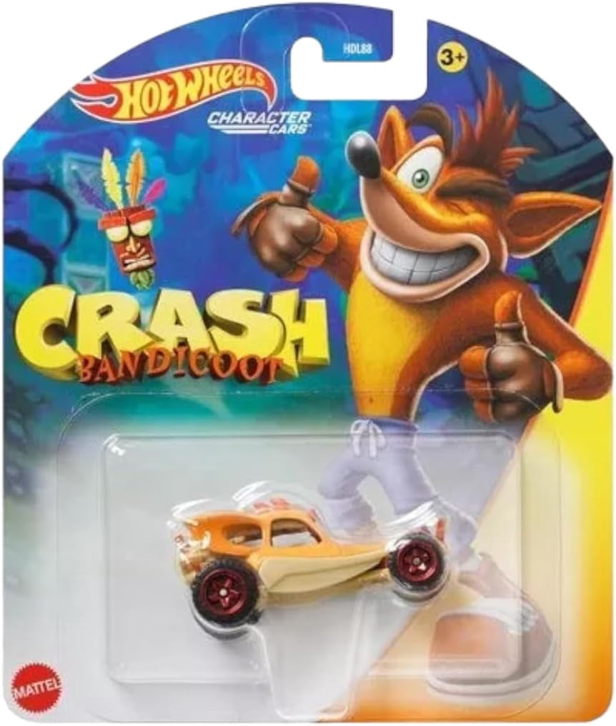 Hot Wheels Crash Bandicoot and Spyro Activision Character Cars Pack of 2 Diecast Vehicles