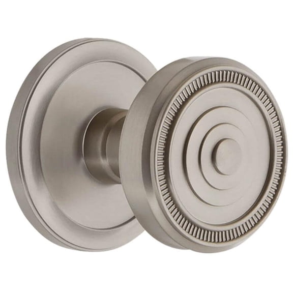 Grandeur 887943 Soleil Solid Brass Privacy Door Knob Set - Nickel