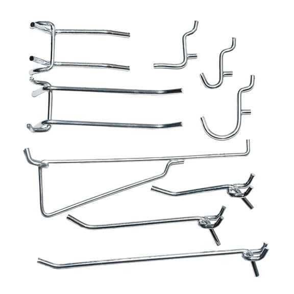Decko DK41012 34 Piece 1/4 in. Heavy Duty Powder Coated Finish Peg Hook Kit Assortment