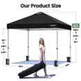 thumbnail image 5 of GVDV 10 x 10 ft Pop-up Canopy Tent Straight Legs Instant Canopy with Wheeled Bag, 4 Stakes, 4 Ropes, 4 sandbags, Black, 5 of 12