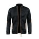 thumbnail image 1 of pstuiky Camisas casuales de manga larga para hombre, Chaqueta tipo cárdigan con cremallera y cuello alto de manga larga de color liso para hombre top de hombre l, 1 of 4
