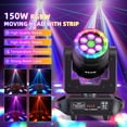 thumbnail image 3 of DJ Lights with Strip, Moving Head Beam Lights 6LED RGBW with DMX & Sound Activated for DJ KTV Bar Backdrop, 3 of 8