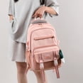 thumbnail image 3 of Trendy College-Style Large-Capacity Nylon Backpack with Adjustable Straps, Multiple Pockets (Front, Side, Main, Rear) for School & Travel - Lightweight, Wear-Resistant, 47x29x21CM - Includes Green, 3 of 6