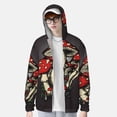 thumbnail image 4 of Balery Red Mushrooms Men's Women's UPF 50+ Sun Protection Lightweight Hoodie Performance Long Sleeve Shirt for Fishing Running-3X-Large, 4 of 9