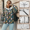 thumbnail image 6 of FOR U DESIGNS Christmas Tree Zipper Hoodies for Women Graphic Oversized Hoodie Size L Long Sleeve Sweatshirt for Women Down-Shoulder Collar Hooded Sportswear Winter, 6 of 7