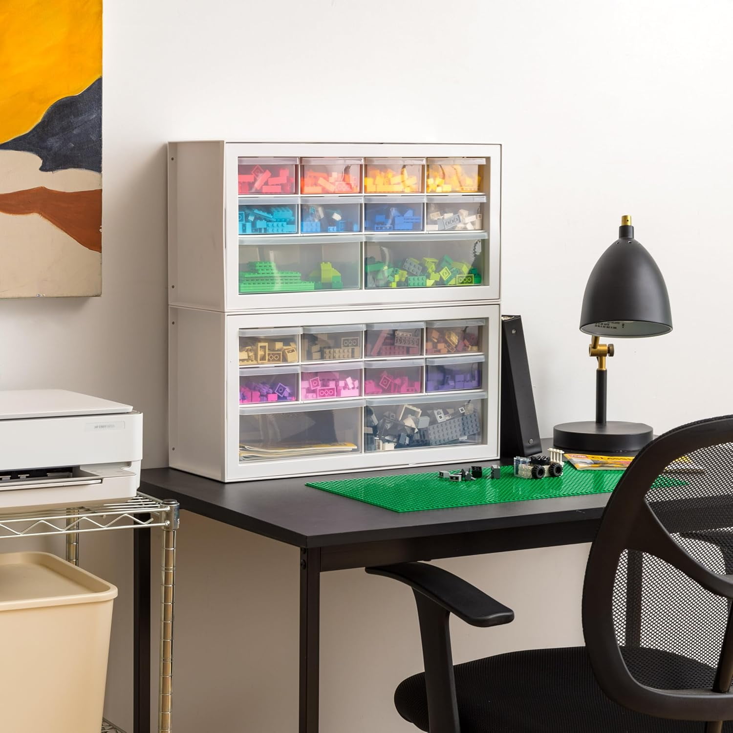 IRIS Small Drawer Organizer Storage, 10-Drawer Craft Cabinet, 2Pk