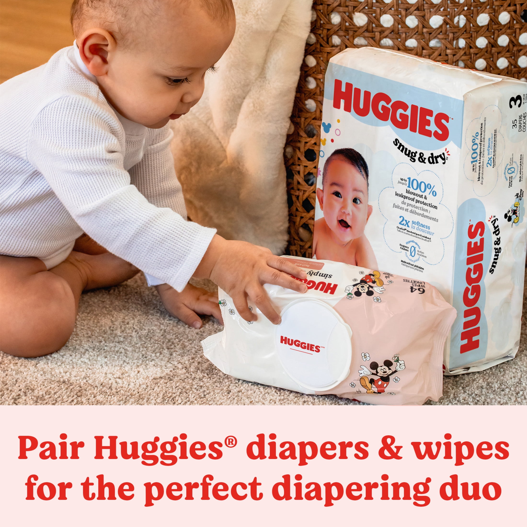 Huggies Simply Clean Fresh Scent, Scented Baby Wipes, 3 Packs, 192 Wipes