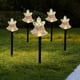 thumbnail image 4 of Lámpara solar para enchufe de tierra - White Star Bells Luz exterior para jardín en césped, jardín o camino - Lámpara decorativa de plástico solar de 13,77 pulgadas, 4 of 6