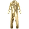 thumbnail image 5 of vastwit Kids Girls Metallic Bodysuit Full Length Jumpsuit Long Sleeve Shiny Unitard Gymnastics Leotard Dancewear Gold L/140, 5 of 7