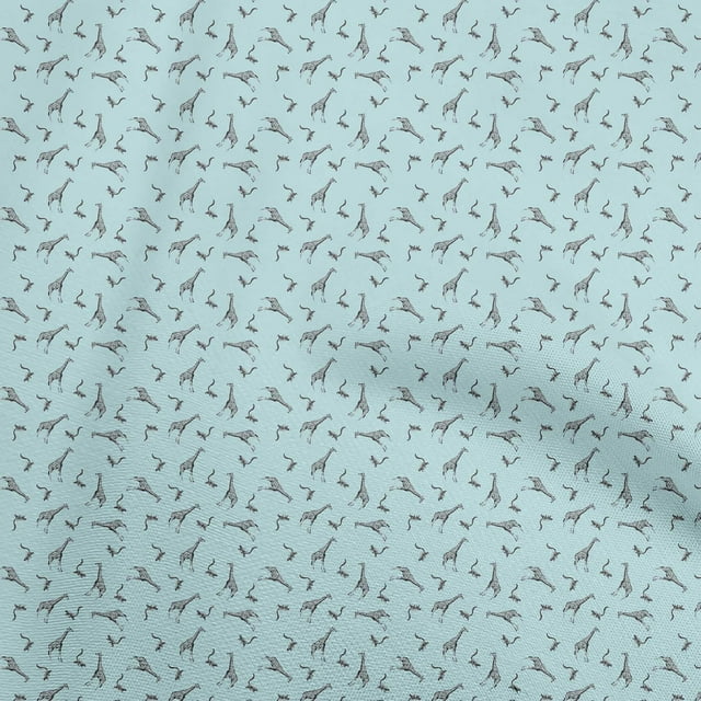 oneOone Georgette Viscose Light Blue Fabric Giraffe Sewing Craft Projects Fabric Prints By Yard 42 Inch Wide