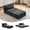 Dark grey-1 seater + 1 Ottoman, variant on Compression Mahjong Sofa,Convertible Floor Sofa Bed,DIY Boneless Modular Sectional Sofa,No Assembly Required,Circle fleece fabric,Oversized Single Sofa with 1 Pillow,Dark Grey