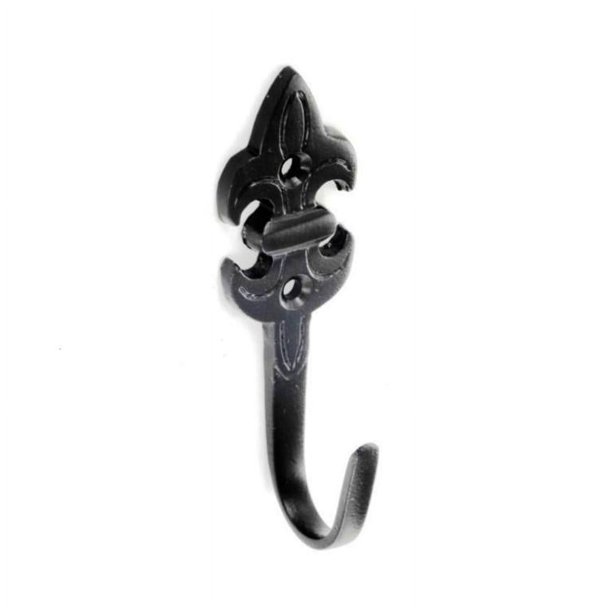 Securit - Gancho Antique Diseño Flor de Lis - Pack de 2 (Negro)