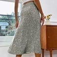thumbnail image 7 of qolati Women's Boho Midi Skirt 2023 Casual Floral Print Side Split A-Line Skirt Trendy High Waist Pencil Skirts for Casual, Party, Beach, 7 of 7