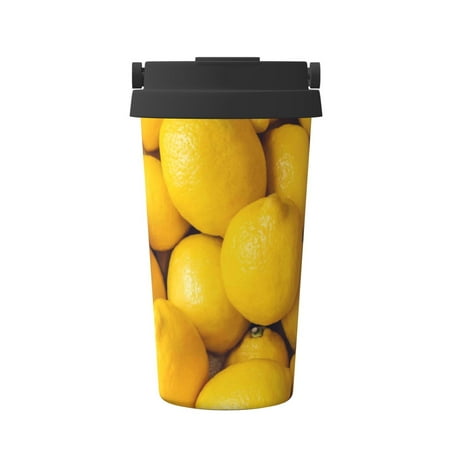 

Matuu Ripe Yellow Lemon for Insulated Coffee Mug Reusable Travel Coffee Cup Spill Proof 16oz Stainless Steel Coffee Cups for Hot/Ice Coffee Tea