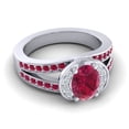 thumbnail image 3 of 2.35 Ct Sparkle Oval Cut Red Ruby Gemstone Wedding Ring for Women 14K White Gold Size 3 by Diamond-Capitals, 3 of 8