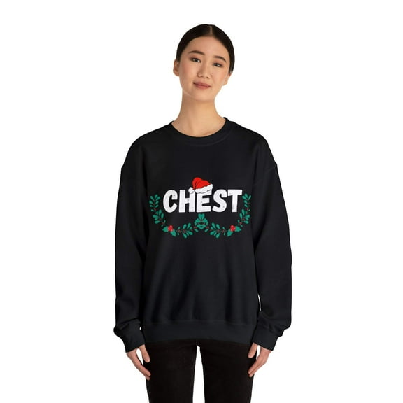CHEST nuts Sweatshirt Couples Matching Funny Christmas Sweater