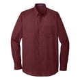 thumbnail image 5 of Yellow Rooster Men's Long Sleeve Carefree Poplin Shirt Burgundy 2XL, 5 of 6